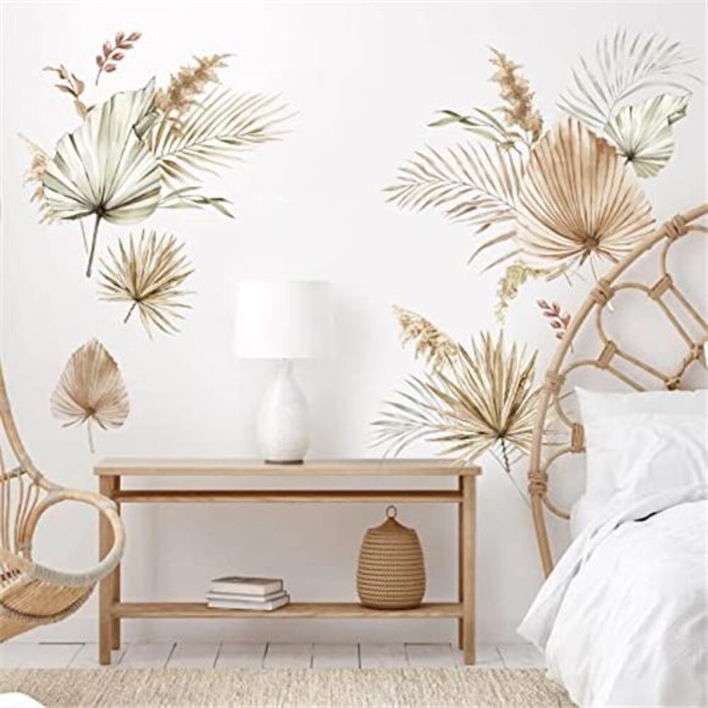 Boho Palm Leaves Wall Decals Tropical Leaf Wall Stickers Nursery Bedroom